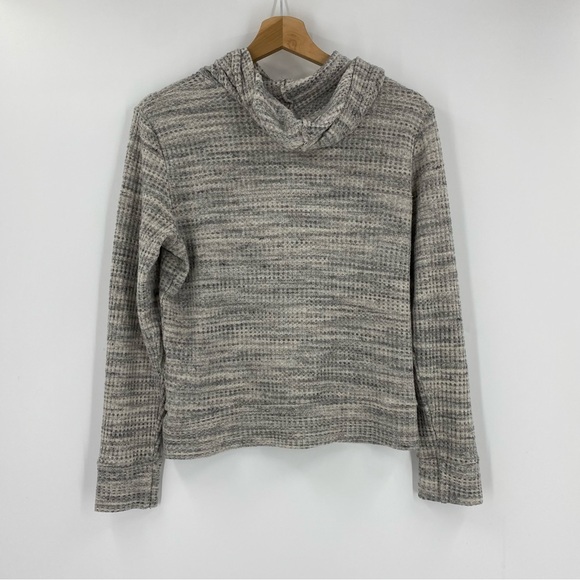 Beyond Yoga Tops - Beyond Yoga Grey Marled Waffle Knit Cropped Hoodie sz S